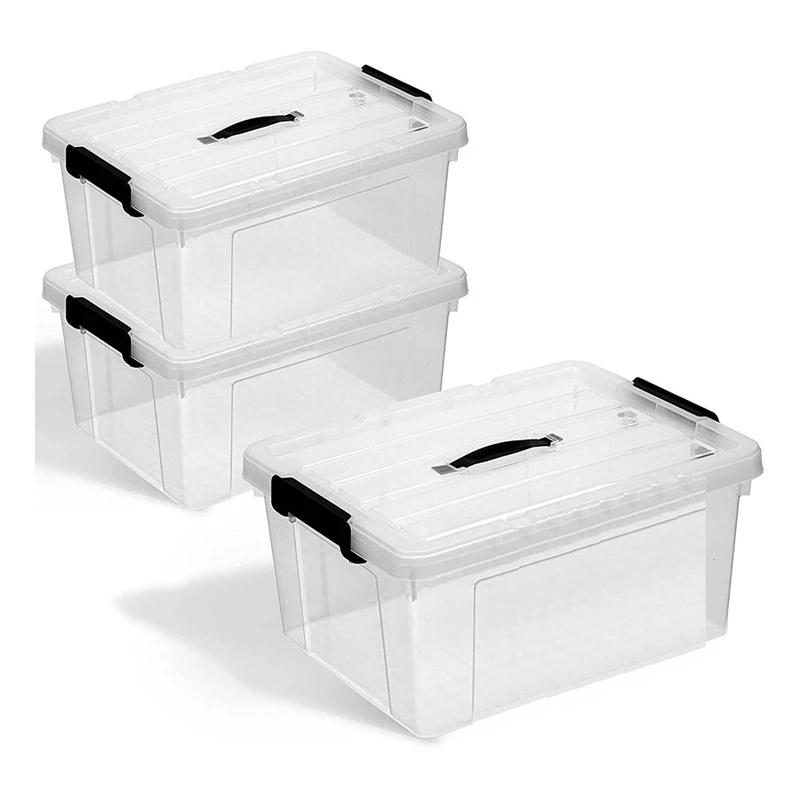 

Ящики для хранения с крышками, набор из 3 современных складных коробок для организации и хранения, очень прочные