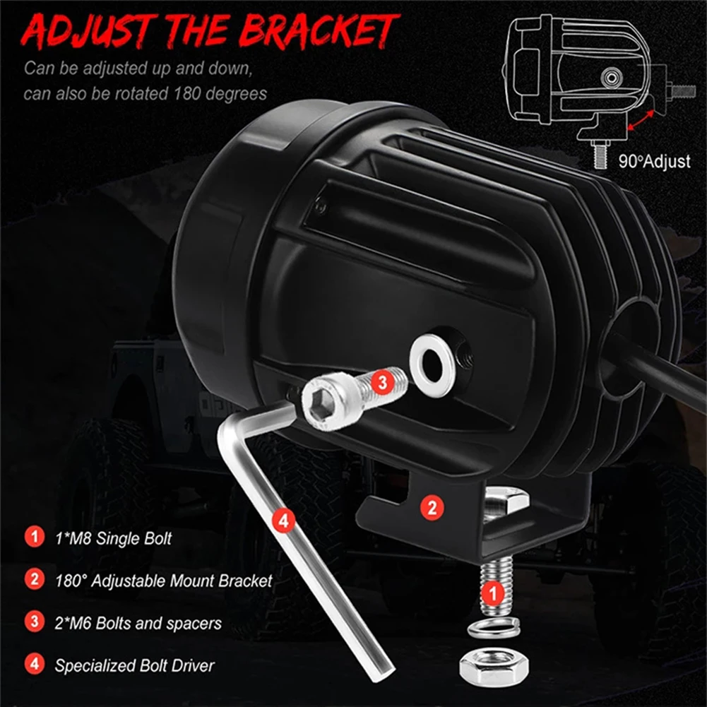 Световая панель рабочий свет автомобиля 1 шт. 2-контактный 3-дюймовый круглый 4000LM 40