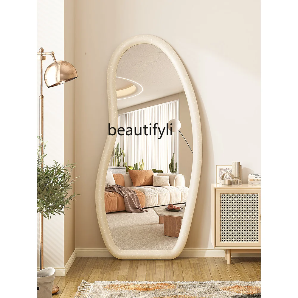 

Напольное Зеркало В кремовом стиле, зеркало, полноразмерное зеркало для спальни и дома, настенное зеркало особой формы, сказочное украшение для дома