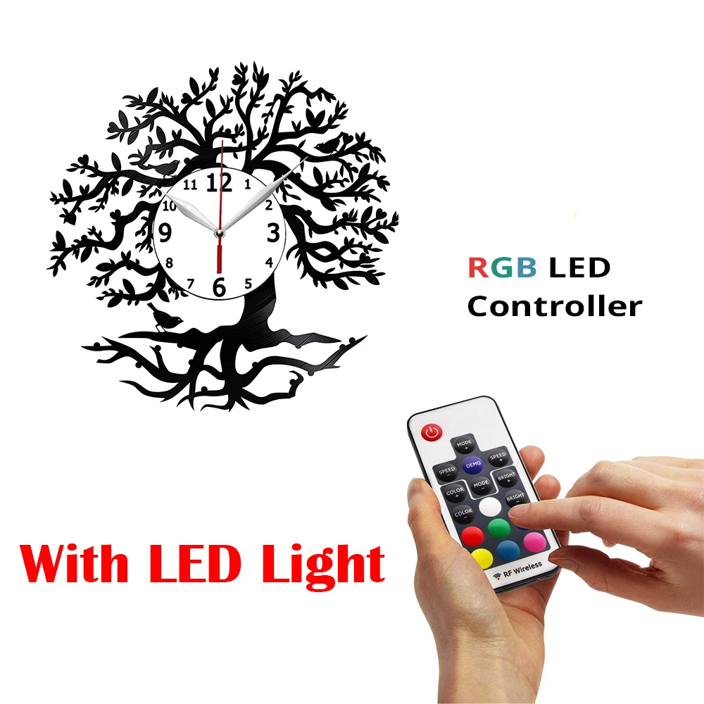 

Часы с виниловой пластиной, 12 дюймов, настенные часы с деревом, лучший подарок для любителей деревьев, оригинальное настенное украшение для дома