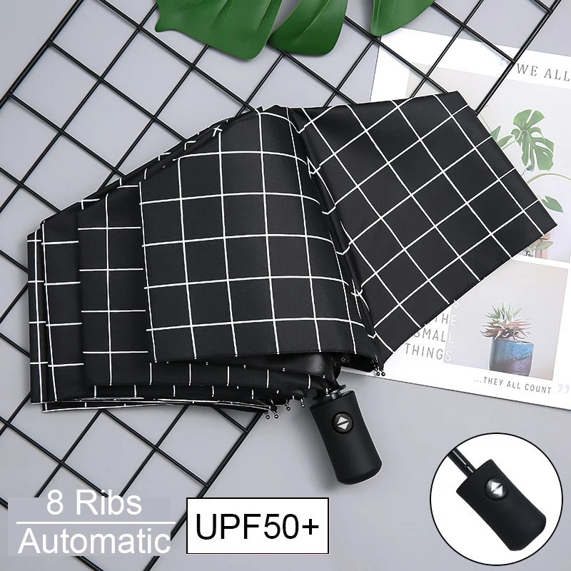 

8-Rib Fully Automatic UV Umbrella Sun-Resistant Anti-UV Windproof Portable Lightweight Travel Folding Rain Umbrella