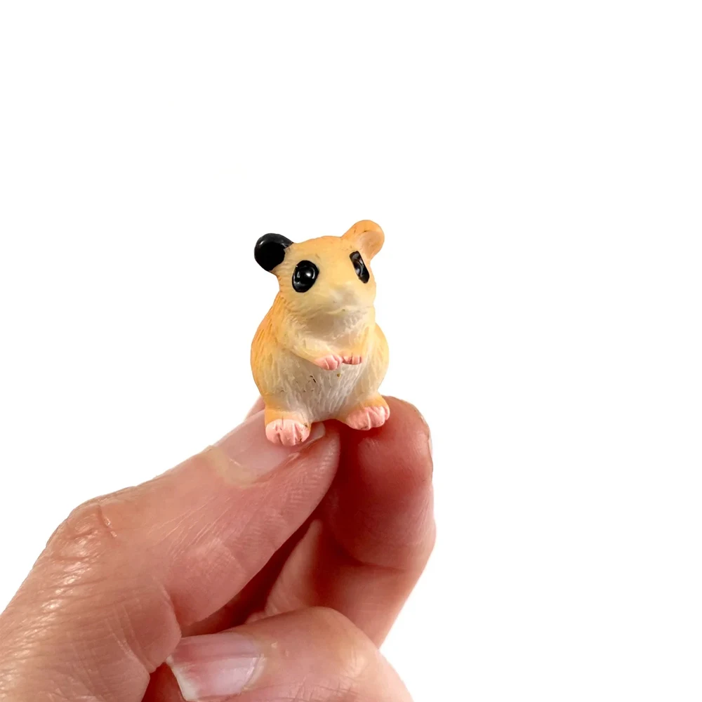 

5/10pcs Mini Resin Hamster Miniature, Animal Fairy Garden Ornament, Micro Landscape DIY Craft Decoration