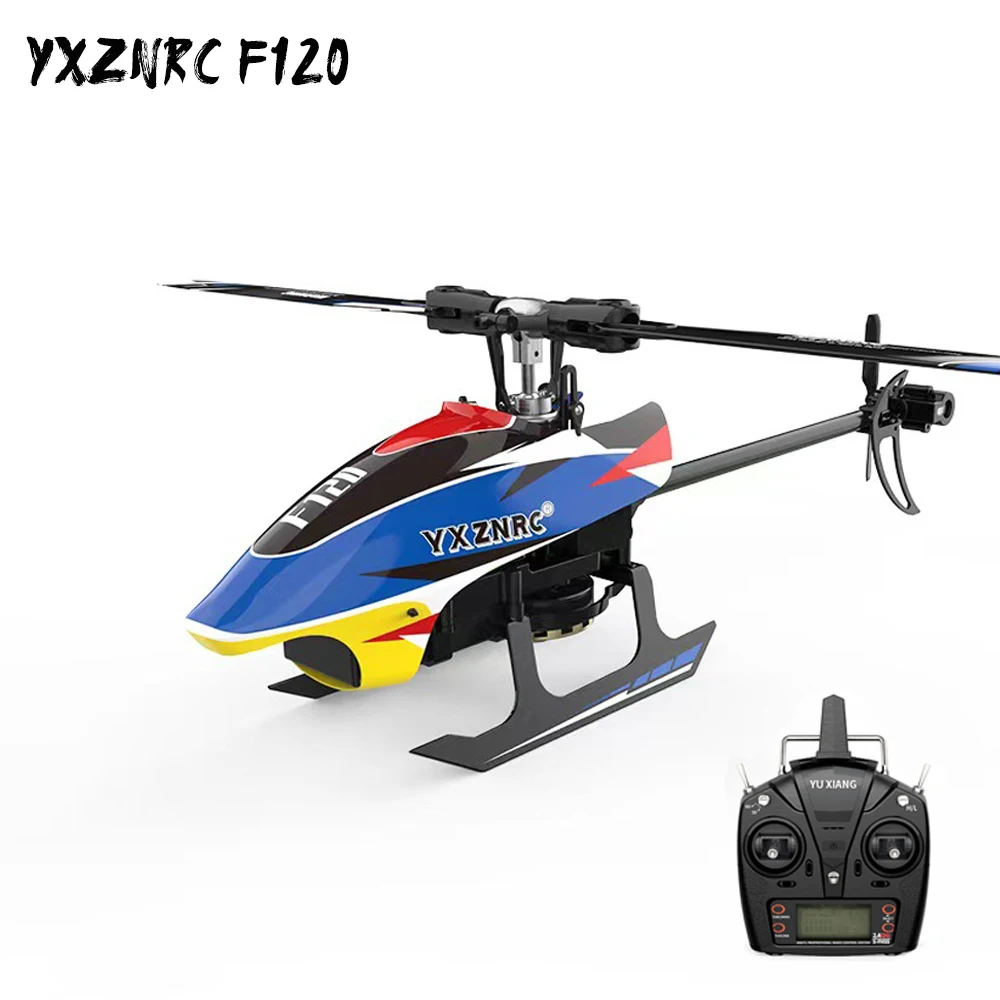 

YXZNRC F120 2.4G 6CH 6-Axis Gyro 3D6G Direct Drive Brushless Motor Flybarless RC Helicopter Model Compatible with FUTABA S-FHSS