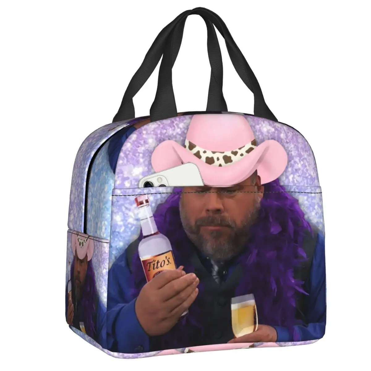 

Meme Drink Resuable Lunch Box for Women Multifunction Bertram On My Queen Meme Thermal Cooler Food Insulated Lunch Bag