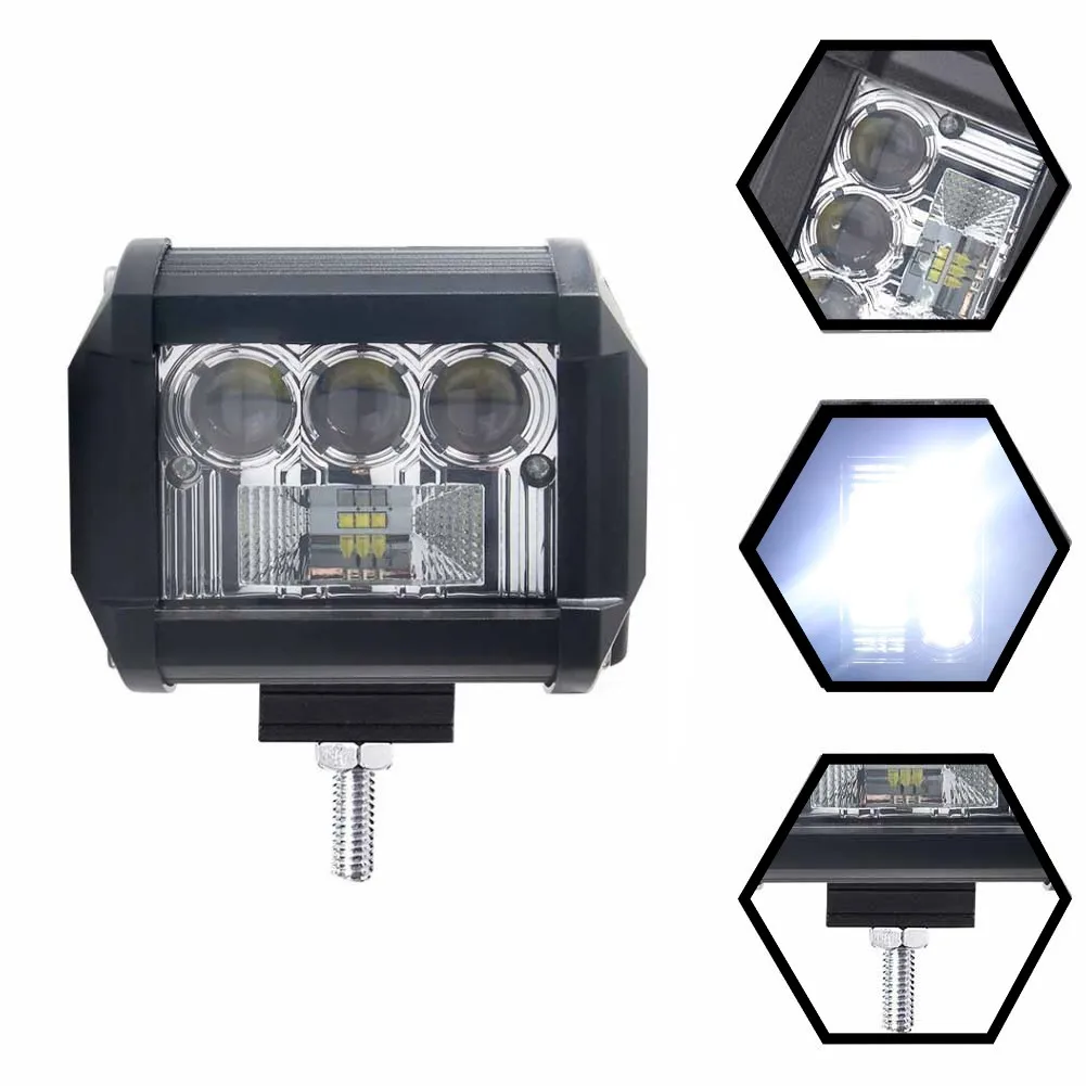 Car Led Work Light 4 Inch Double Row 24W Highlight Spotlight Inspection Light Car Accessories High-quality Highlight Spotlight