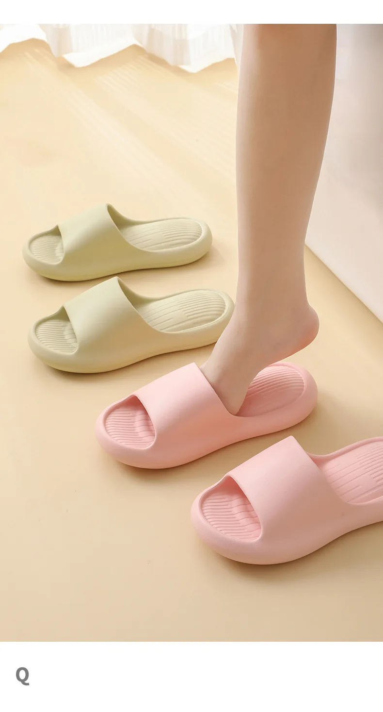 Women Indoor Shower Slippers Summer Home Floor Shoes Soft EVA Couples Platform Slides Thick Sole Female Male Bathroom Slipper