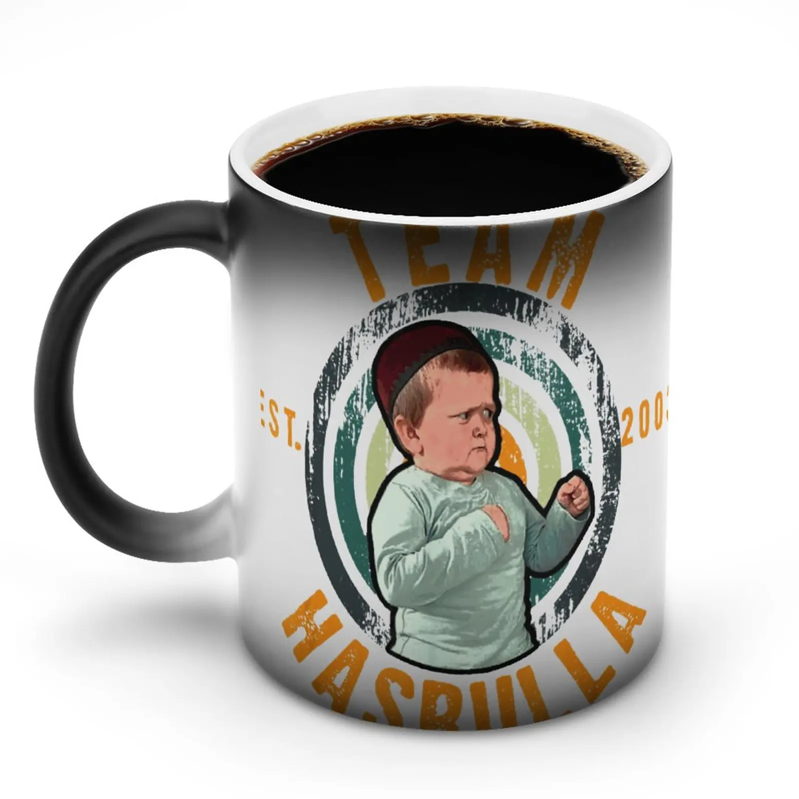 

Забавная кружка с улыбкой Hasbulla, маленький Khabib, фарфоровая кружка для хлопьев, меняющая цвет, оптовая продажа