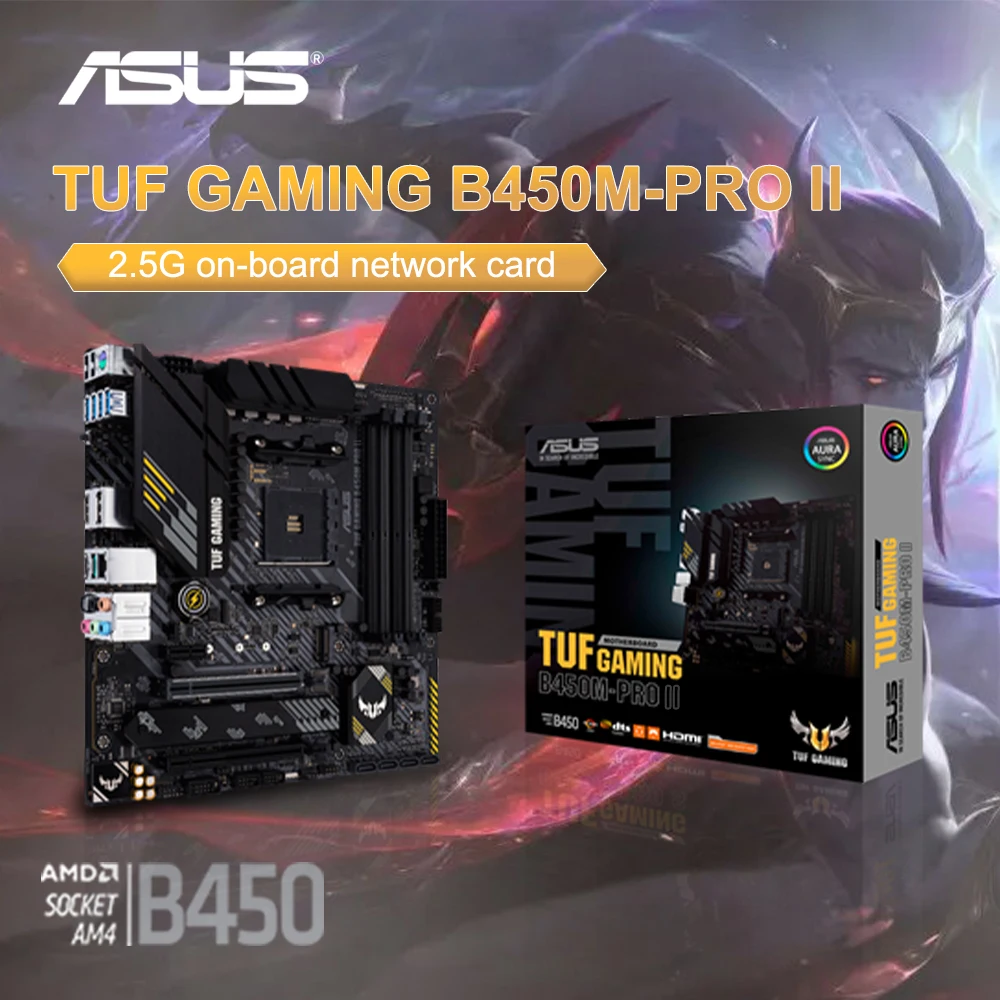 

NEW ASUS TUF GAMING B450M PRO II Motherboard Console 64G Am4 DDR4 Motherboard Support R3 R5 R7 R9 AMD Processor CPU Ryzen 5 5600