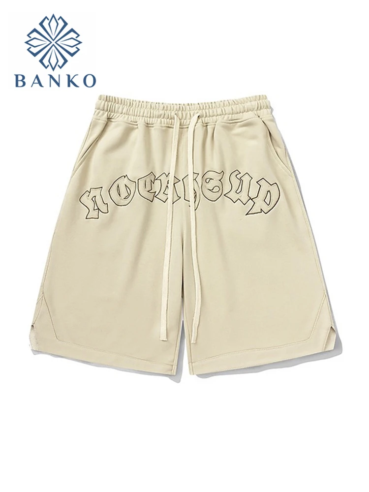 

Vintage Streetwear Shorts Women 2022 New Summer Fashion Letter Embroidery Elastic Waist Loose All-Match Casual Trousers Unisex