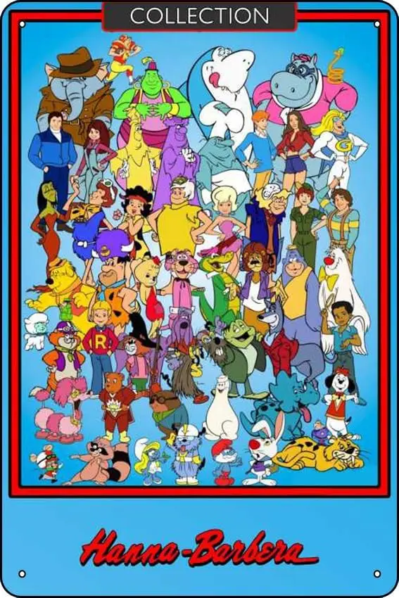 Hanna-Barbera Productions Плакат жестяная металлическая вывеска Ретро Настенный декор для