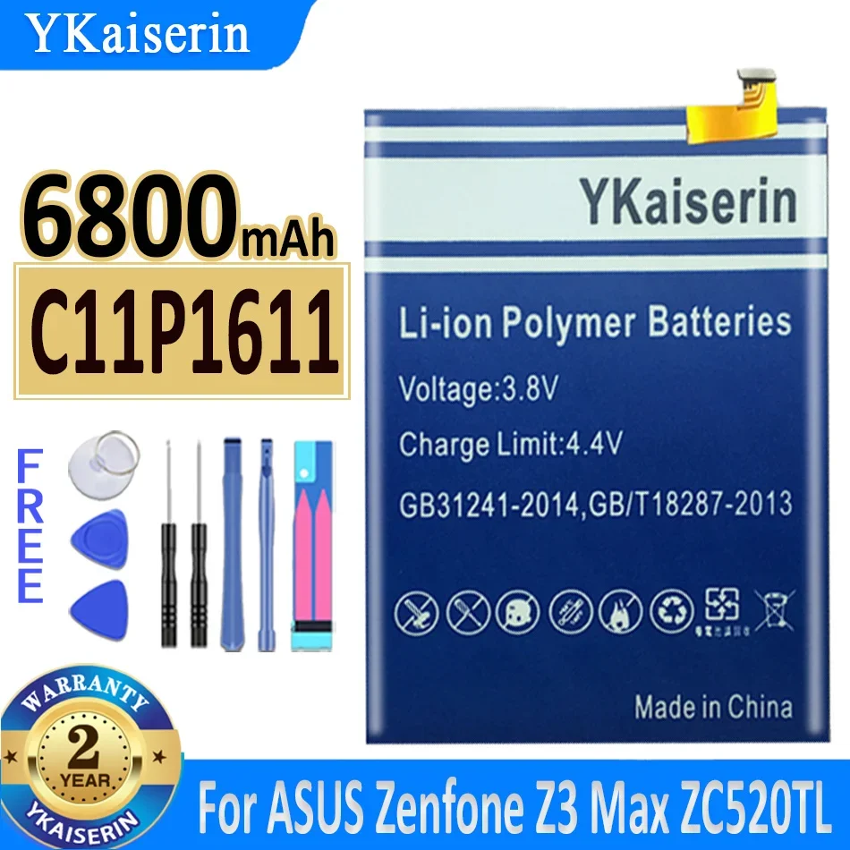 

6800mAh YKaiserin Battery For ASUS Zenfone 3 Max Zenfone3 Max 3Max Z3 Max ZC520TL Bateria