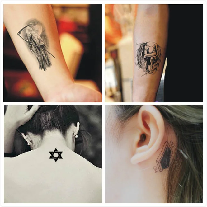 60 шт./компл. Временные татуировки Totem Wolf Dragon временные фальшивые для мужчин женщин