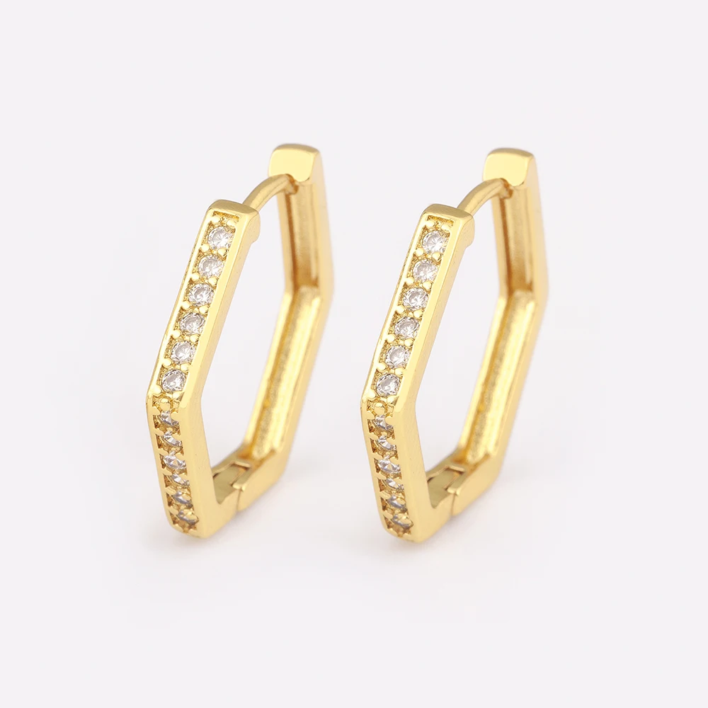 Новые модные серьги-подвески в форме шестиугольника с блестящими кристаллами и