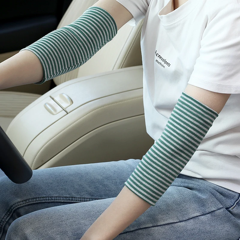 Унисекс осенние и зимние хлопковые грелки для рук с полосатым узором спортивного