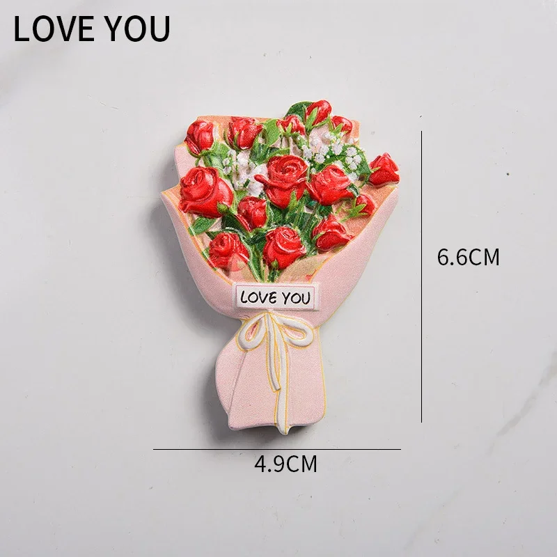 

Цветочный букет, магнитная наклейка на холодильник, 3d имитация смолы, наклейка на холодильник, наклейка для домашнего декора