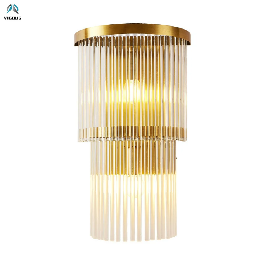 

Modern Lustre Gold Steel Led E14 Wall Scones Led Luminarias Living Room Luxury Glass Wall Lamp Indoor Lighting Lamparas Fixtures