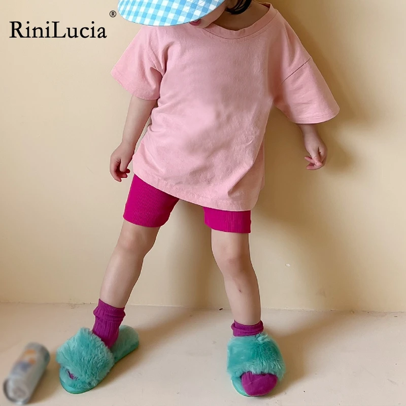 

RiniLucia Cotton Shorts Girls Boys Basic Short Pants Candy Color Mini Trousers Fashion High Waist Bottom For Kids Girls Summer