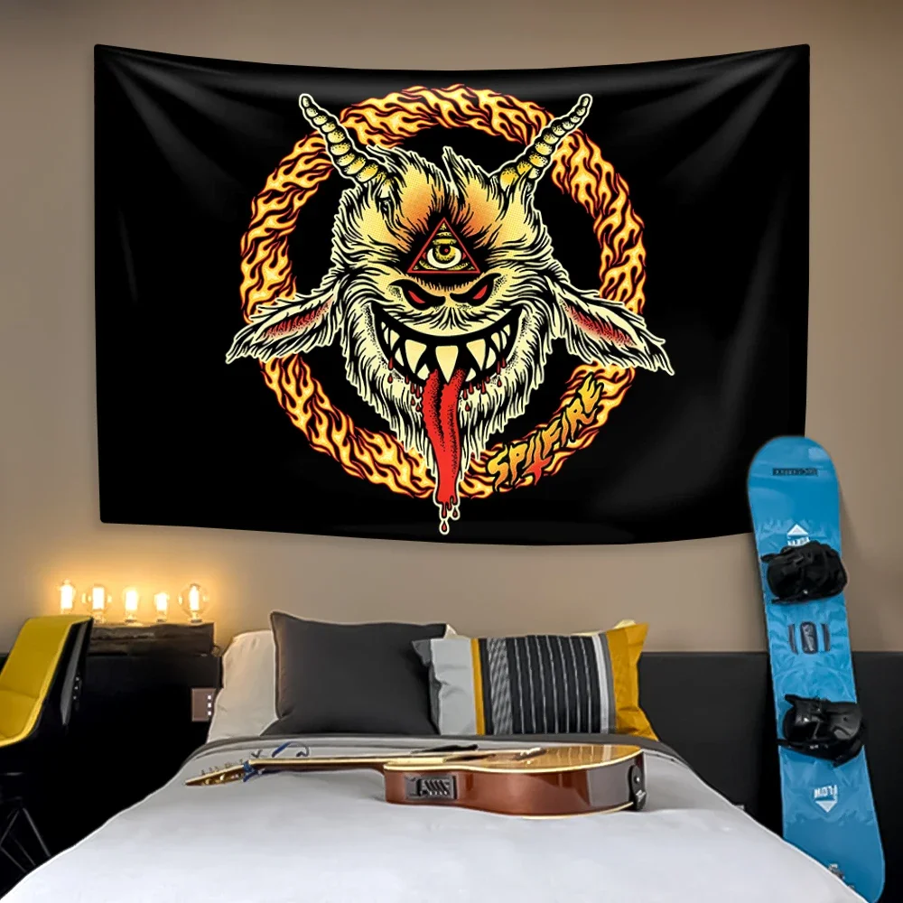 XxDeco гобелен для скейтбордов с рисунком огней настенная подвесная ткань спальни и