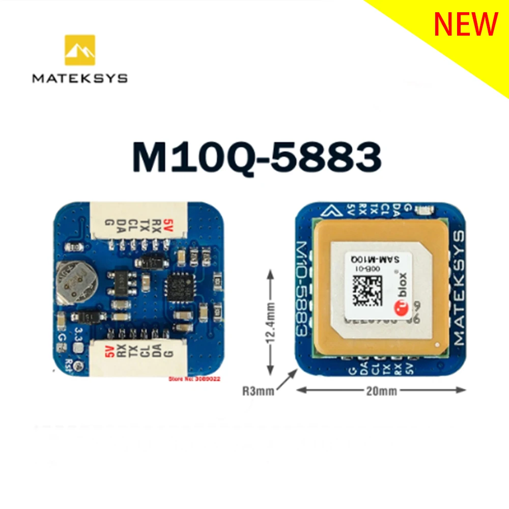 

Matek Systems GNSS M10Q-5883 U-Blox M10 5883 GPS With Compass QMC5883L Module Support Digital AirSpeed 4~9V For FPV Racing Drone