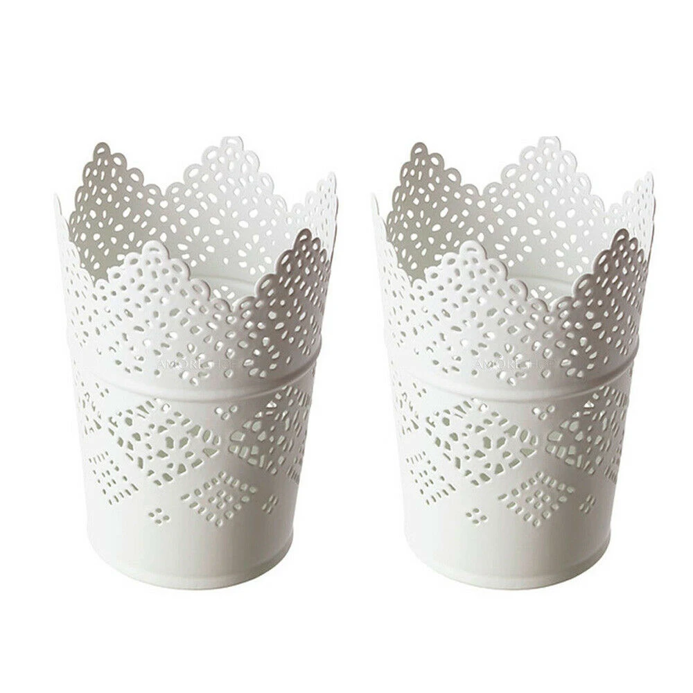 Hollow Metal Pencil Make Up Brush Storage Basket Pens Holder