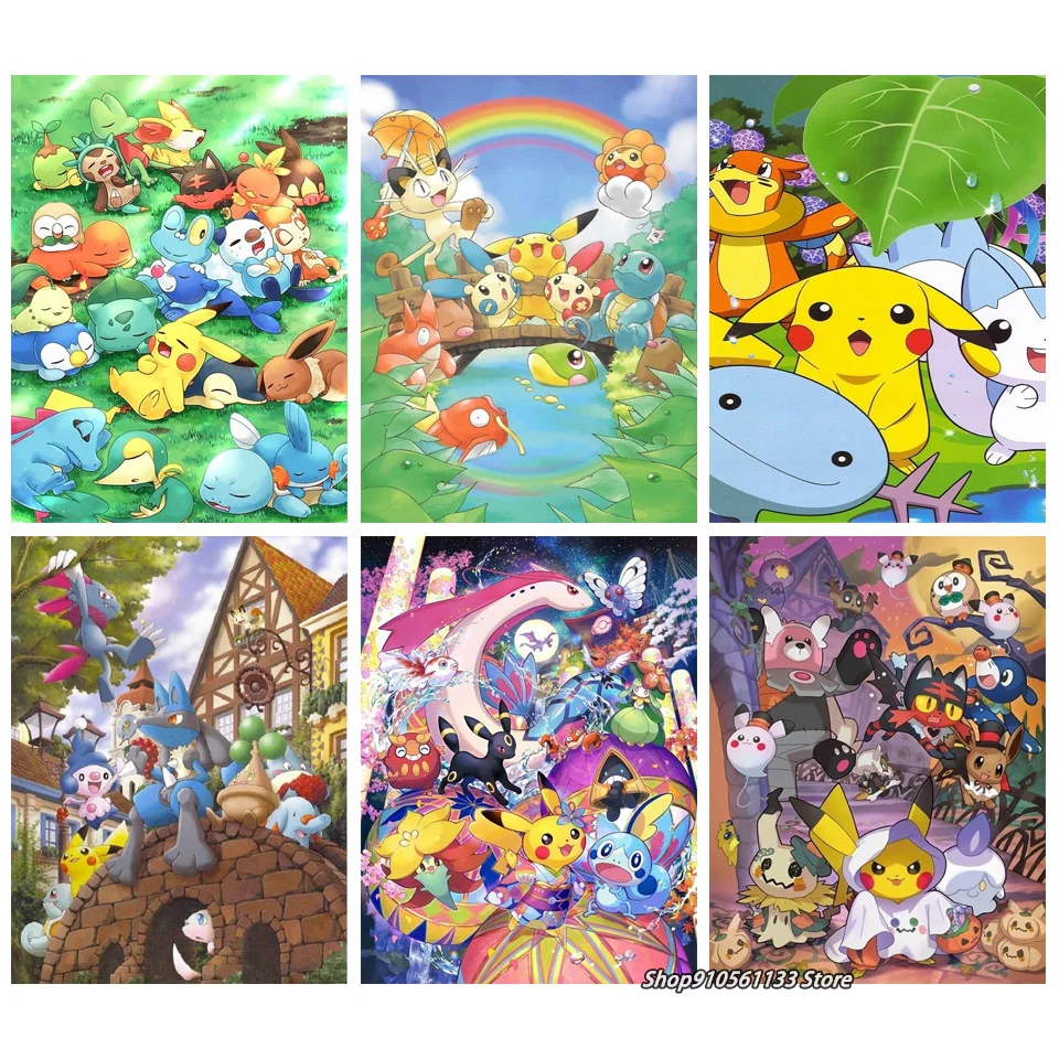 

Картина из страз Pokmon, вышивка крестиком из страз ручной работы, бриллиантовая вышивка TT7774