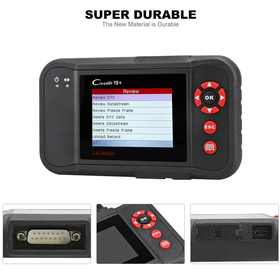 Launch X431 Creader VII+ plus OBD2 Scanner Diagnostic Tool Auto Code Reader Engine ABS SRS Transmission |