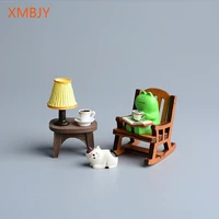 zakka japanese groceries hand made diy micro resin frog table lamp coffee scene shooting props home office decor