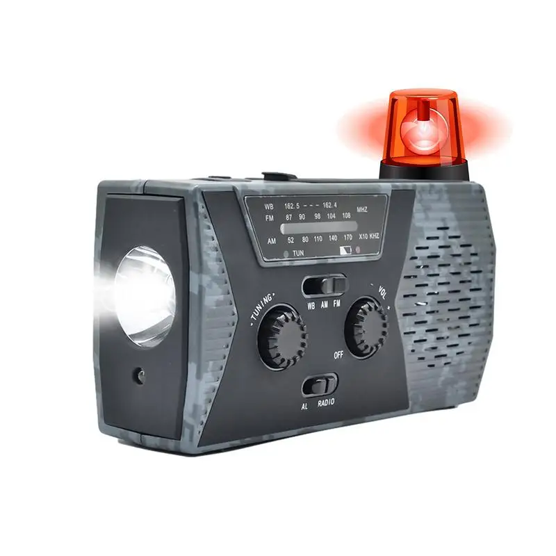 

Hand Crank Radio Flashlight Cell Phone Charger Emergency Weather Radio Hand Crank/Solar/Battery/USB Portable Radio SOS Alarm 400