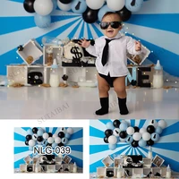 cookies milk ballons im a boss baby photography background blue boy backdrops children birthday party photocall photo studio