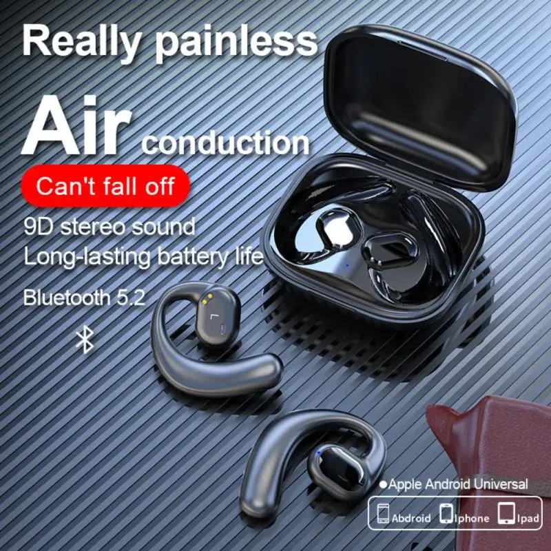 

Microphone Tws Earbuds Earhooks Waterproof 9d Stereo Surround Outdoor Sports Wireless Headphones With Charger Box Hifi