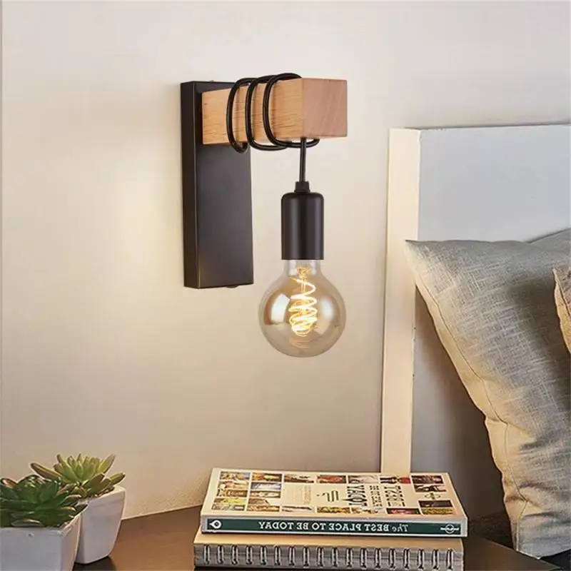 

Eye Protection Antique Decorative Night Lamp Indoor Lightings Vintage Dining Room Bedroom Light Wood Outdoor Decor Stair Light