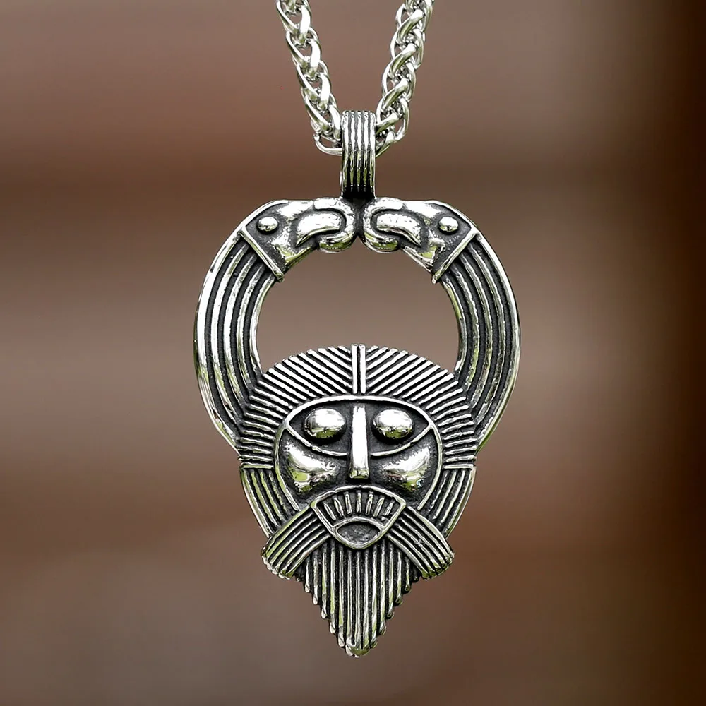 

316L stainles steel Legendary The Vikings Odin's Amulet Pendant Necklace Nordic Talisman chain jewelry for gift free shipping