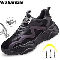 waliantile safety shoes for men breathable outdoor security footwear comfortable anti slip safety boots man indestructible shoes