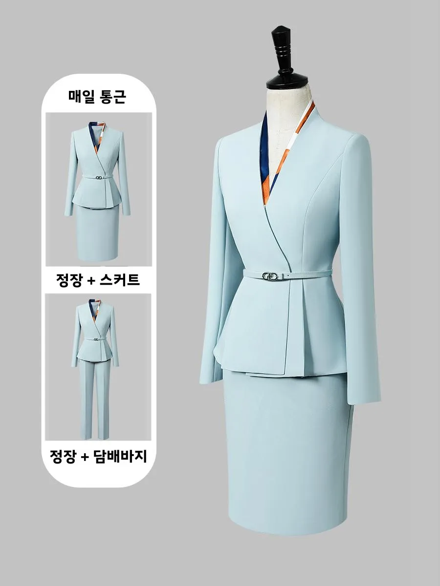 Деловой костюм для салона красоты женский весенне-осенний модный темпераментный