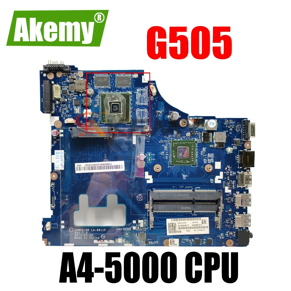 

Материнская плата для ноутбука LENOVO Ideapad G505 A4-5000 материнская плата VAWGA/GB LA-9911P AM5000 CPU 216-0841000