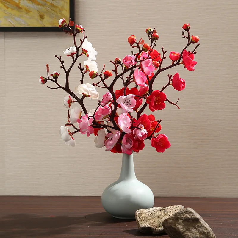 

Plum Blossom Branch Artificial Fake Flower DIY Plastic Silk Simulation Wintersweet Wedding Party Home Living Room Decoration