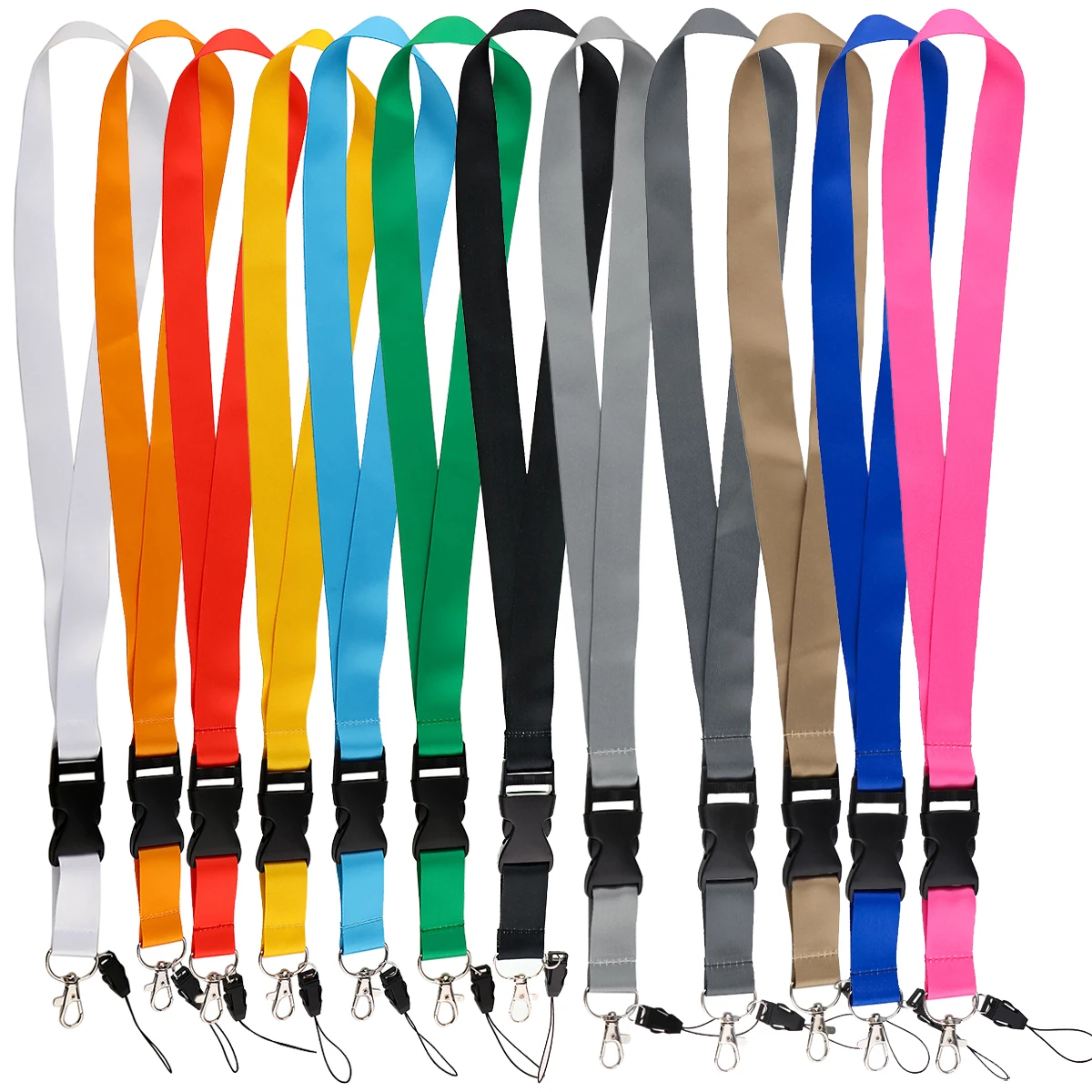 

Wholesale 20pcs/lot Candy Color Lanyards for Keys Pure Color Neck Strap ID Card Gym Cell Phone Straps USB Badge Holder