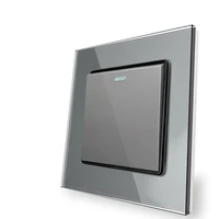 86 type one opening grey glass wall power panel two opening dual control european household switch socket