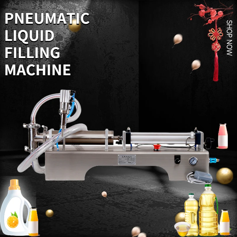

500-5000ml Liquid Water Filling Machine Semi-auto Piston Filler Pneumatic Bottling equipment material Packing Packer