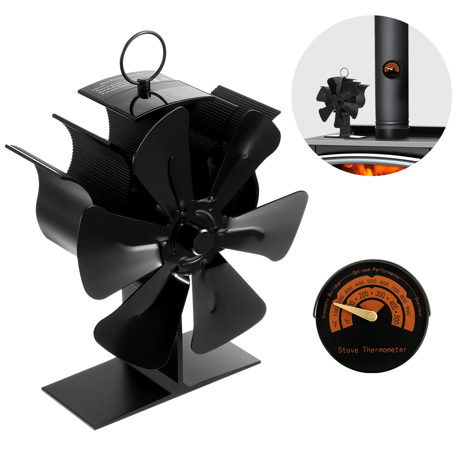 

Stove Fan Fireplace Wood Heat Powered Blower Accessories Fans Non Electric
