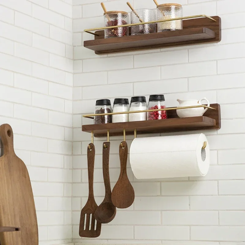 Стеллаж для кухни из черного ореха простой стеллаж специй без сверления