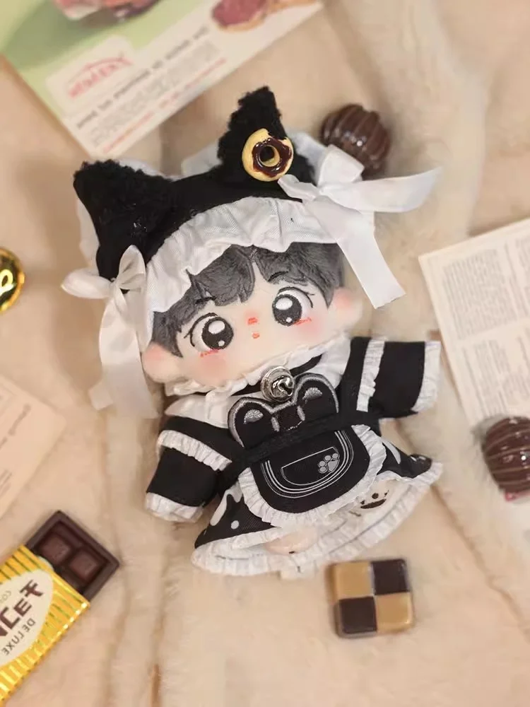 Оригинальный костюм горничной и кафе ручной работы для куклы 10 см черная