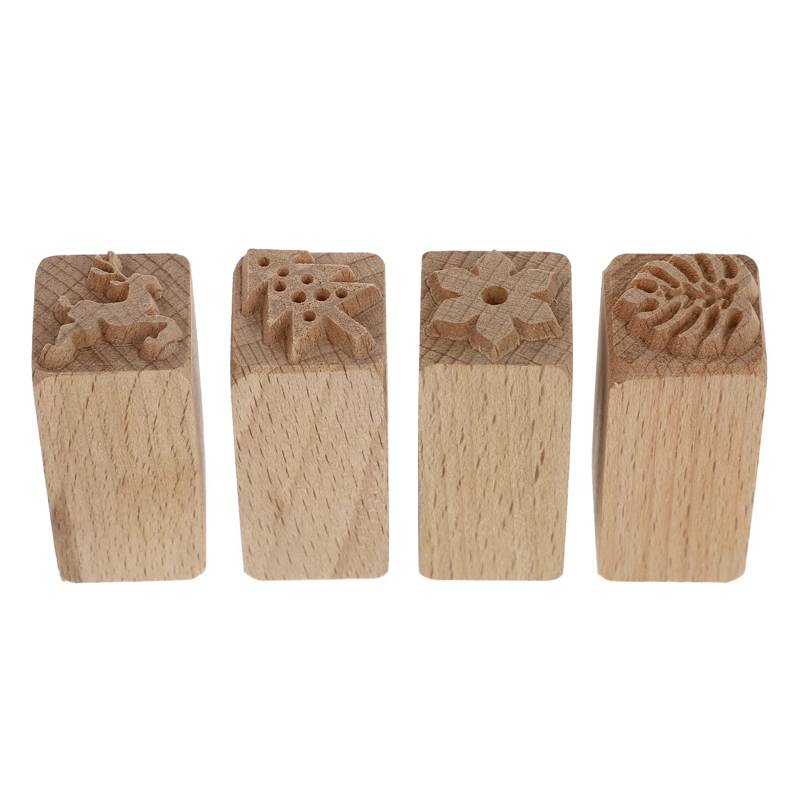 

4pcs Decorative Stamp Pastry Molds Xmas Theme Stamper Cake Stamper Flower Stamp Fondant