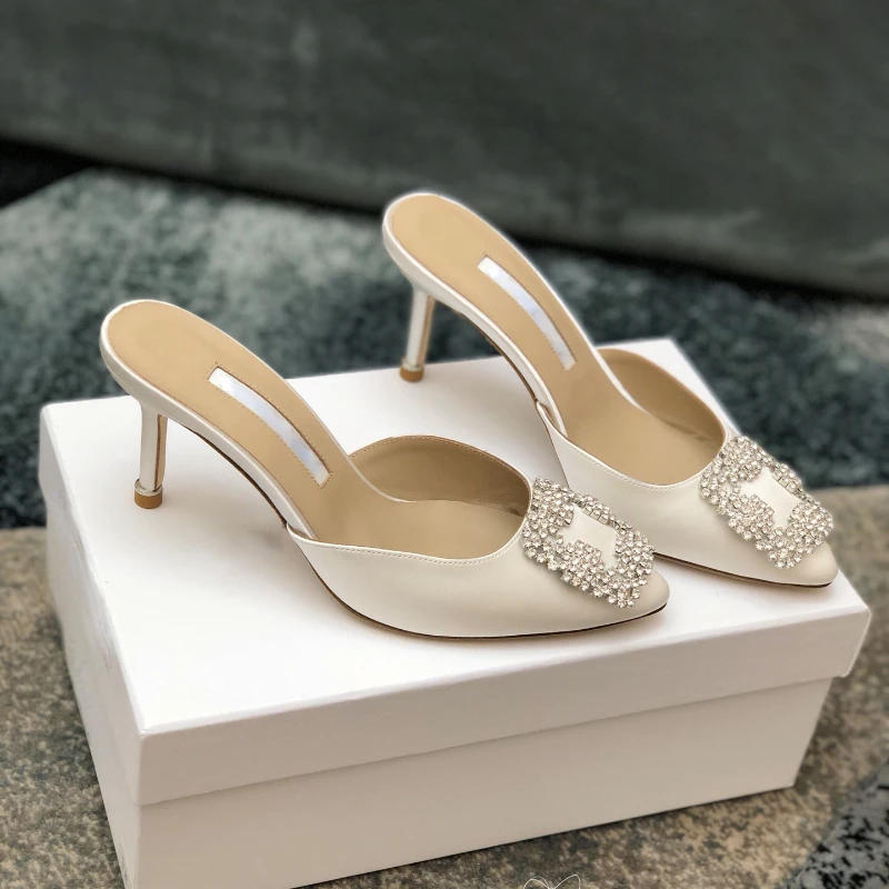 

Женские туфли на высоком каблуке, туфли-лодочки Baotou с металлическим украшением и квадратной пряжкой, Новинка лета 2023