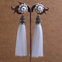 christmas new fashion white tassel pearl ladys drop earrings