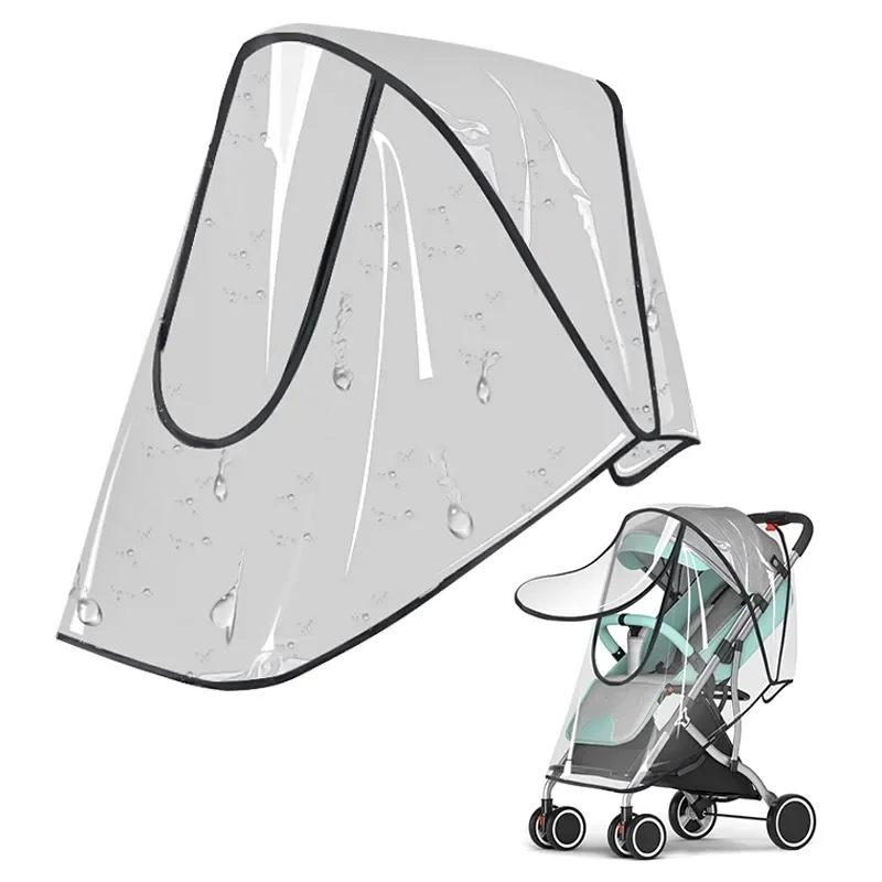 

Universal Baby Stroller Rain Cover Baby Car Weather Wind Sun Shield Transparent Breathable Trolley Umbrella Raincoat Accessories