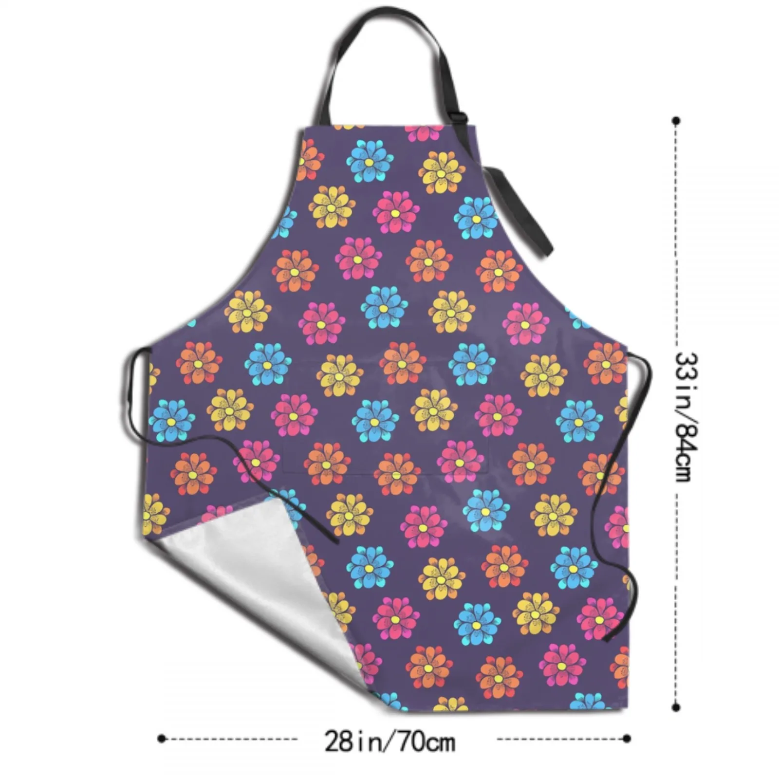 Милый водонепроницаемый фартук с цветами кухонный шеф-повара 2 карманами для