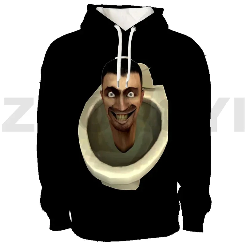 Толстовка Skibidi унитаза в стиле Харадзюку для мужчин свободные пуловеры с длинным
