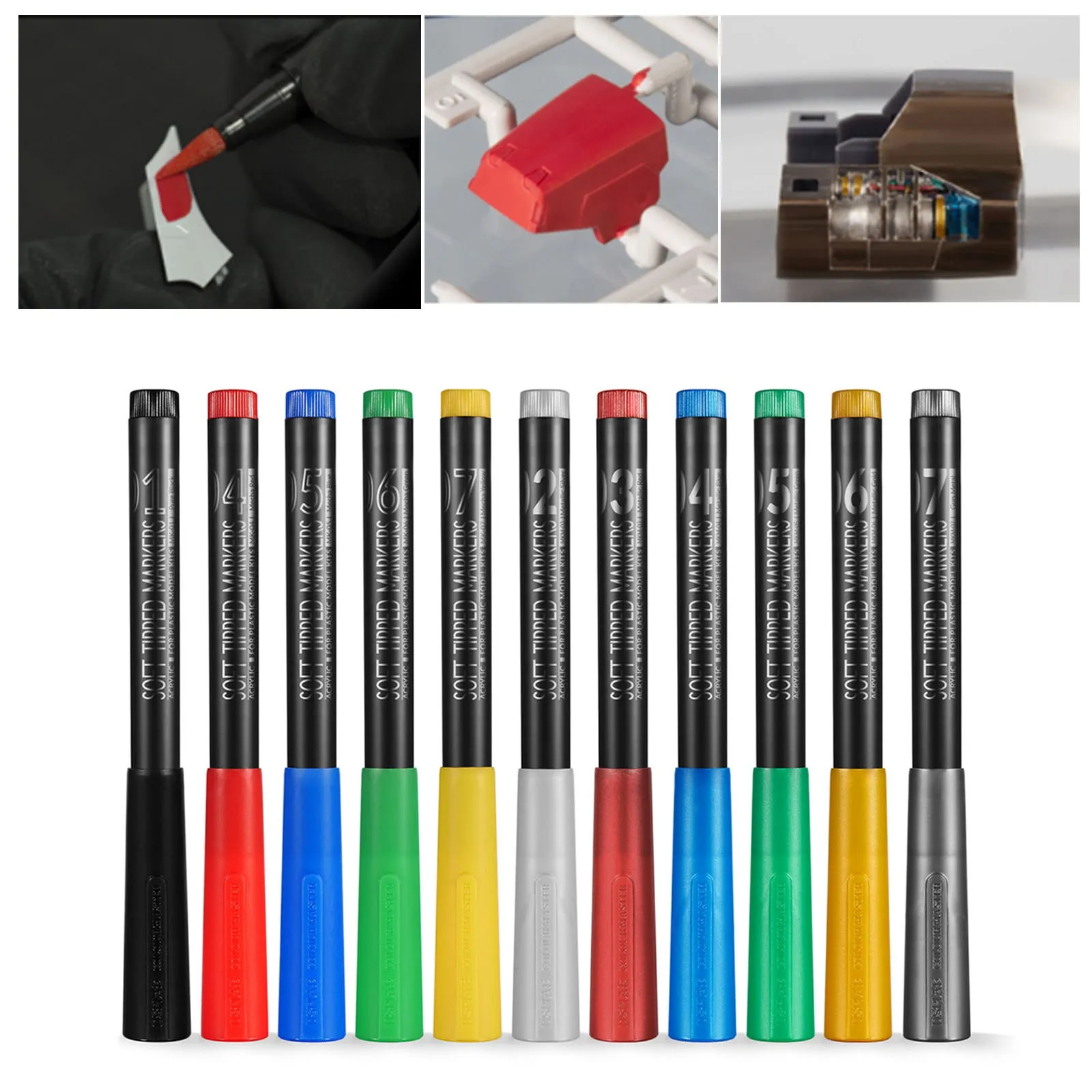 11 Colors Brush Pen Set Paint Tool Sets Red Blue Green Yellow Black Yellow Gray Gold Paint Tool