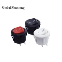 5pcs kcd1 105 diameter small round boat rocker switches black mini round black white red 2 pin on off rocker switch